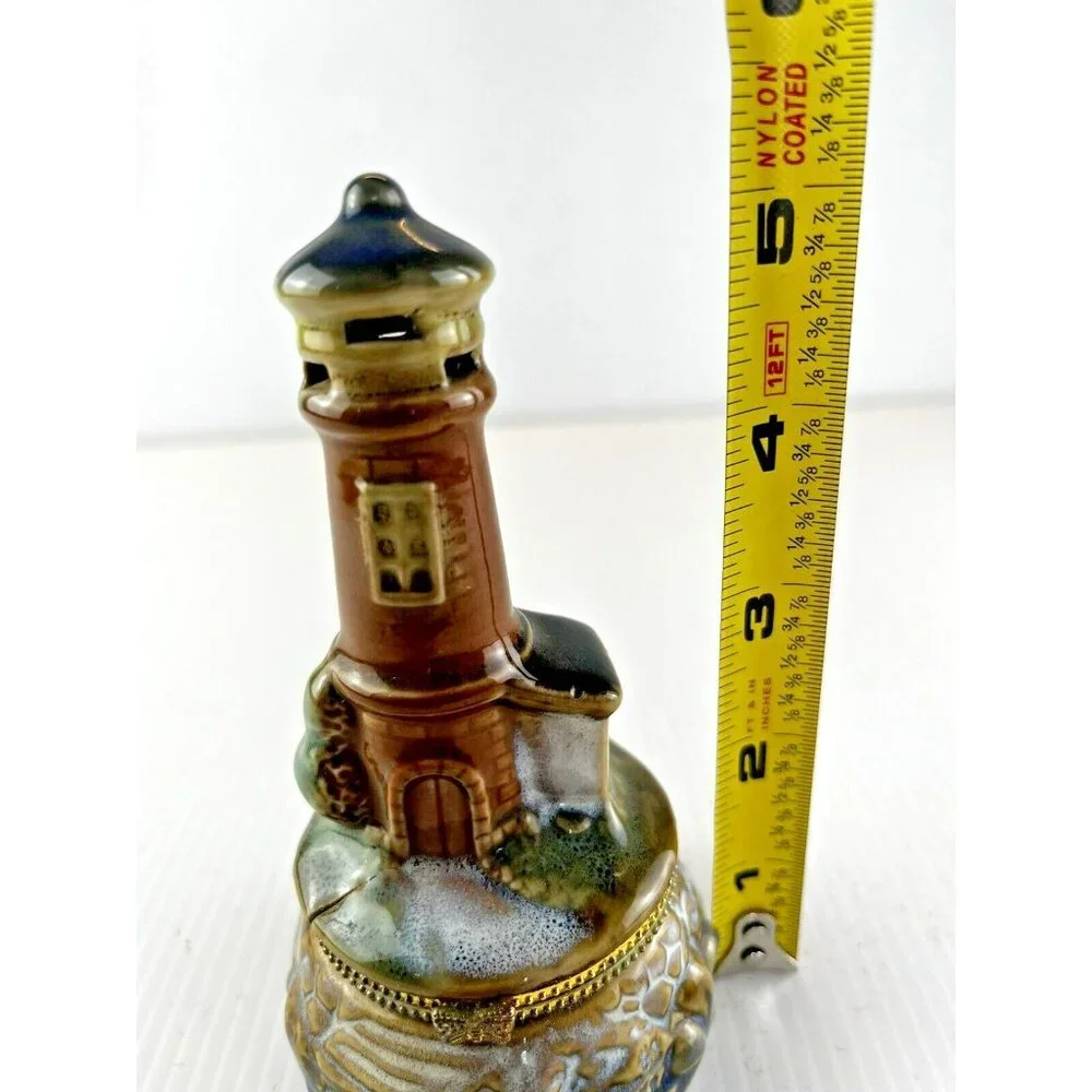 Lighthouse Trinket Pill Box Ceramic - 5 Inches Tall